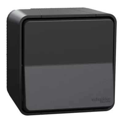 Interrupteur poussoir étanche complet saillie Schneider Electric Mureva Styl anthracite