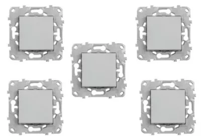 Interrupteur Schneider Electric Unica Alu - 5 pièces