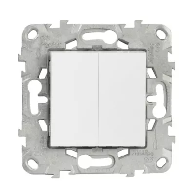 Interrupteur va-et-vient + poussoir 10A Schneider Electric Unica Déco blanc