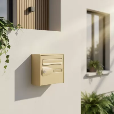 Boîte aux lettres 1 porte Diall Beige faible profondeur