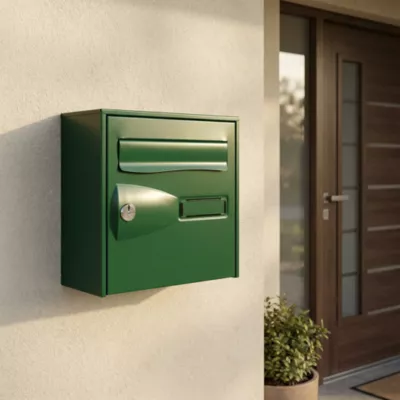 Boîte aux lettres 1 porte Diall Vert faible profondeur