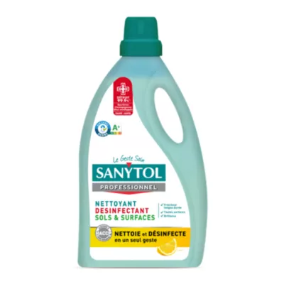 Nettoyant désinfectant sols et surfaces citron Sanytol 5L