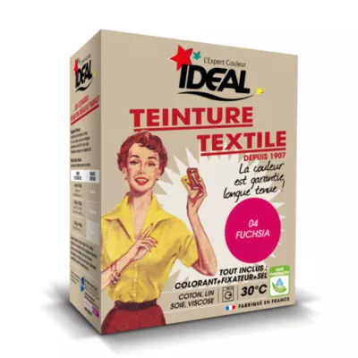 Teinture textile vintage fuschia Idéal 350g