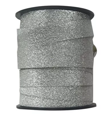 Bobinette pailleté argent pour ruban d'emballage cadeau