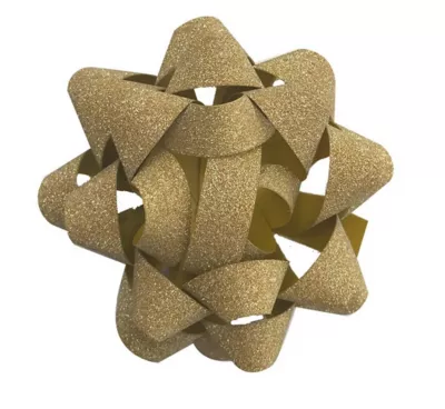 Étoile adhésive pour emballage cadeau paillettes doré