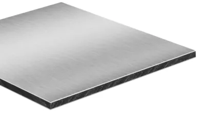 Crédence réversible en aluminium brossé / aluminium brut 2 x 1 m ép. 3 mm