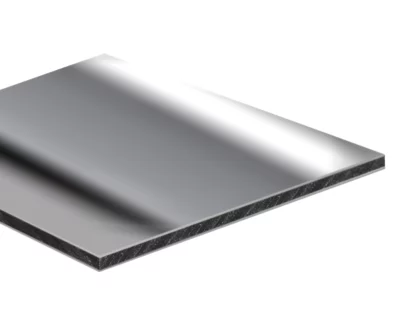 Crédence réversible miroir / aluminium brut 1 x 0.50 m ép. 3 mm