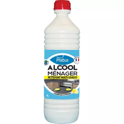 Alcool ménager nettoyant multi-usages Phebus parfum citron 1L