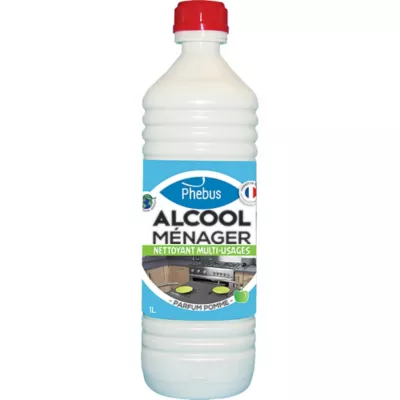 Alcool ménager nettoyant multi-usages Phebus parfum pomme 1L