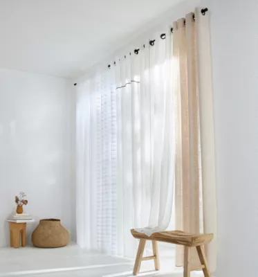 Voilage à œillets beige l.140 x H.240cm Linder Véronica