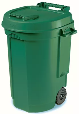 Poubelle à roulette 110L verte