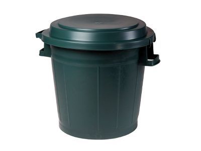 Poubelle renforcée 75L verte + couvercle