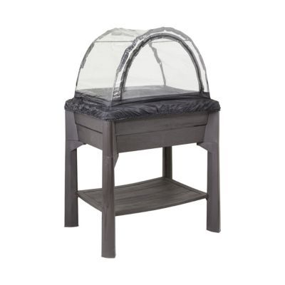 Espace potager Eda Veg&table + serre gris anthracite 79 x 59 x h.120 cm