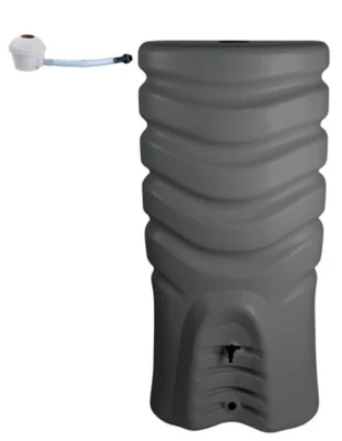 Récupérateur d'eau de pluie 550L Eda Plastiques coloris anthracite L.79 x l.56 x H.164 cm