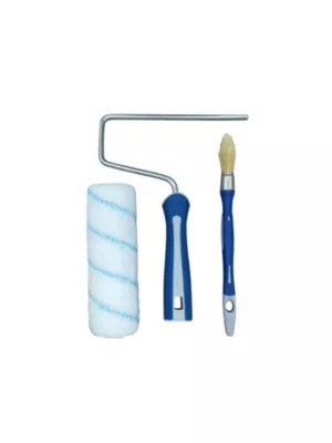 Lot rouleau manchon avec pinceau à rechampir pour peinture velours L.180mm Savy