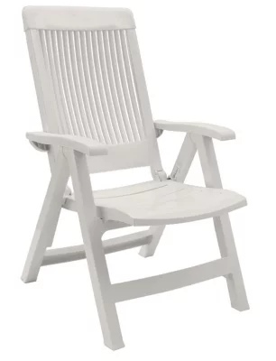 Fauteuil de jardin pliant Grosfillex Fidji 3 en résine de synthèse - Coloris blanc - Hauteur 107 cm