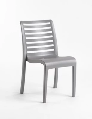 Chaise de jardin Slat Grosfillex L.53 x P.58 x H.88 cm gris platinium