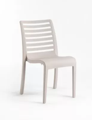 Chaise de jardin Slat Grosfillex L.53 x P.58 x H.88 cm gris lin
