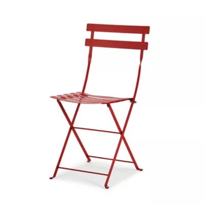 Chaise de jardin pliante Fermob Bistro en métal - Coloris rouge piment - Hauteur 82 cm