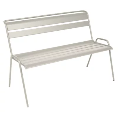 Banc jardin 2 places acier gris argile Fermob Monceau l.116 x H.85 x P.60 cm, résistant UV