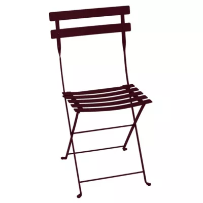 Chaise de jardin pliante Fermob Bistro en métal - Coloris cerise noire - Hauteur 82 cm