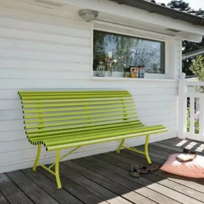 Banc de jardin en métal Louisiane verveine
