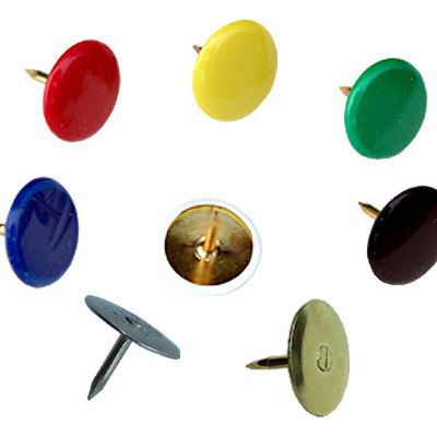 100 punaises multicolores à tête ronde et plate Diall