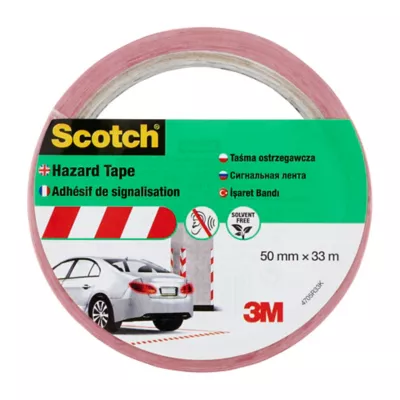 Bande de marquage Scotch blanc et rouge, 50 mm x 33 m x 0,15 mm