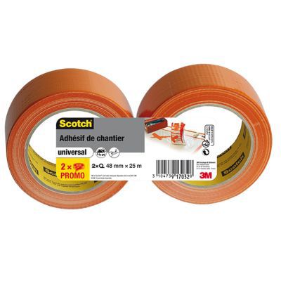 Toile de réparation Scotch orange, 48mm x 25 m - 2 rouleaux
