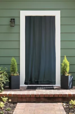 Moustiquaire de porte en coton gris ardoise 140 x 225 cm