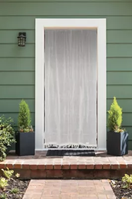 Moustiquaire de porte en coton écru 140 x 225 cm