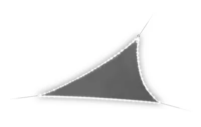 Voile d'ombrage triangle avec LED ardoise 360 cm