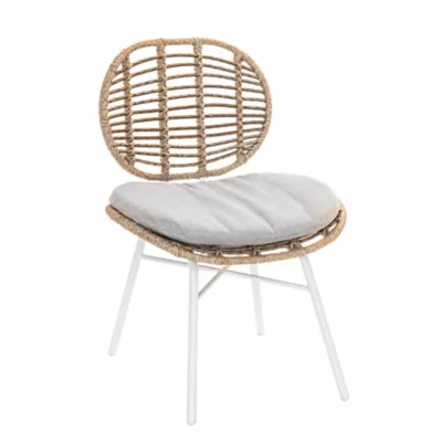 Chaise résine pied acier blanc Flores