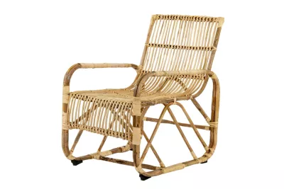 Fauteuil de jardin Madura rotin coloris naturel Jardiline 64 x 67 x 82 cm