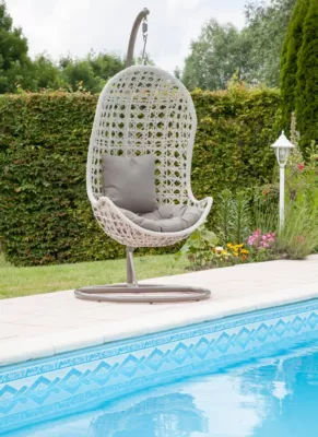 Fauteuil œuf suspendu Futuna Jardiline blanc l.80 x P.60 x H.180cm
