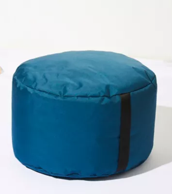 Pouf rond polyester Ø 27 x 48 cm bleu