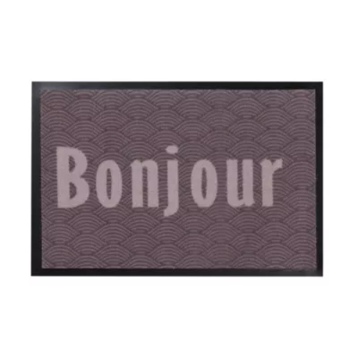 Tapis d'entrée polyamide imprimé bonjour vague L.60 x l.40 cm