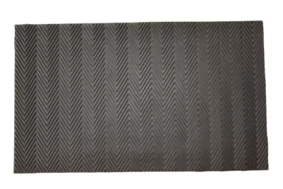 Tapis d'entrée extérieur grattoir en caoutchouc noir L.75 x l.45cm