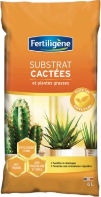 Terreau substrat cactées et plantes grasses Fertiligène 6L