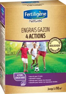 Engrais gazon 4 actions 98m² 2,45kg Fertiligène