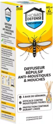 Diffuseur répulsif bâtonnets anti-moustiques et mouches Home Defense