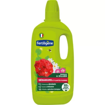 Engrais à diluer géraniums et plantes fleuries Fertiligène 750ml