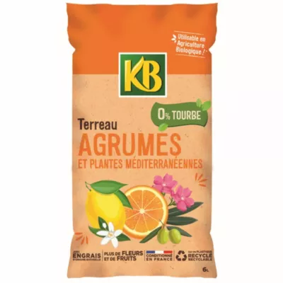 Terreau pour agrumes et plantes méditerranéennes sans tourbe 6 L KB