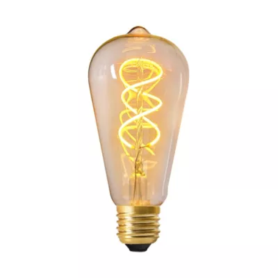 Ampoule LED filament filament spirale torsadé E27 500lm 8W blanc chaud transparente