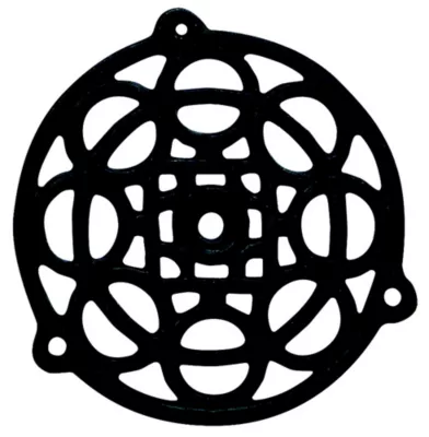 Grille fonte ronde noire diam. 130 mm