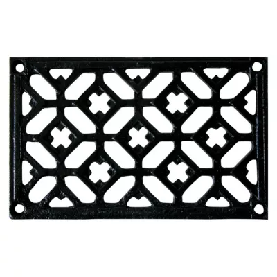 Grille fonte rectangulaire noire 180 x 120 mm