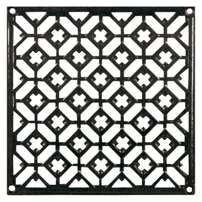 Grille fonte carrée noire 200 x 200 mm