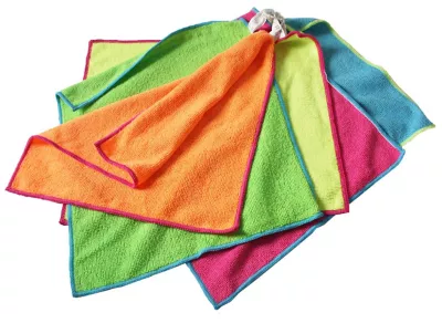 Lot de 5 chiffons microfibres multi-usages multicolore 30 x 35 cm