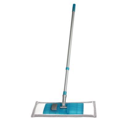 Balai multi-usages avec housse microfibre bleu