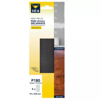 Maille abrasive 93 x 230 mm grain 180, lot de 2